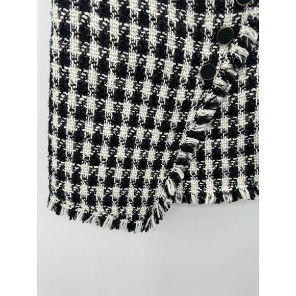Anthropologie J.O.A Black White Tweed Mini Wrap Skirt Womens Size Small NWT - Picture 4 of 10